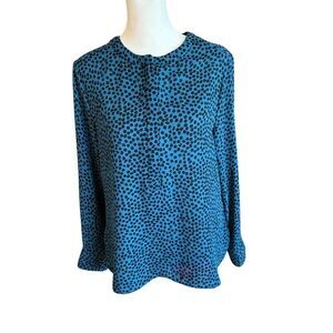 Apt 9 blue polka dot blouse size petite medium
